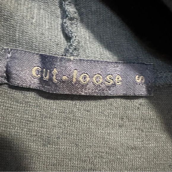 Cut Loose Cardigan Open Front Draped Cotton Linen Blend Lagenlook S - Picture 4 of 5